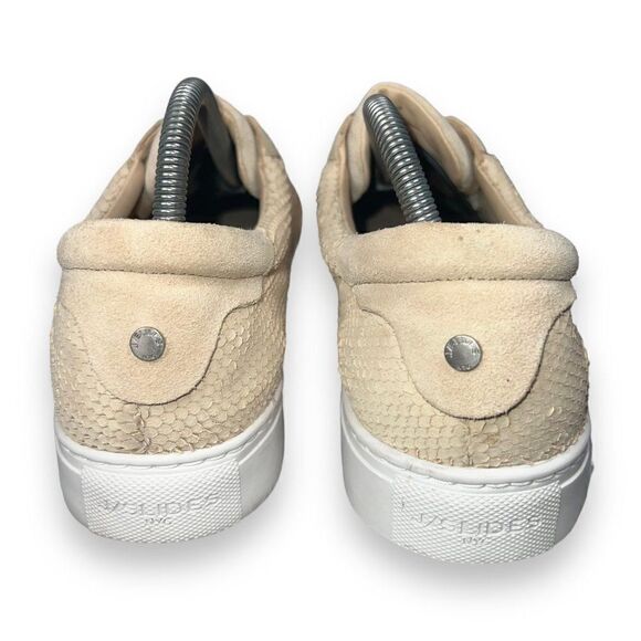J/Slides Casual Embossed Snakeskin Sneakers Beige Suede Women's 10 - Picture 5 of 12